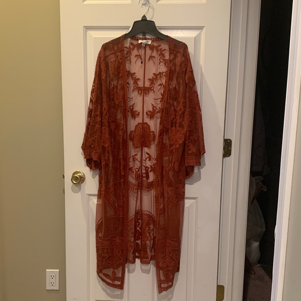 Sheer Full Length Wrap with Floral design